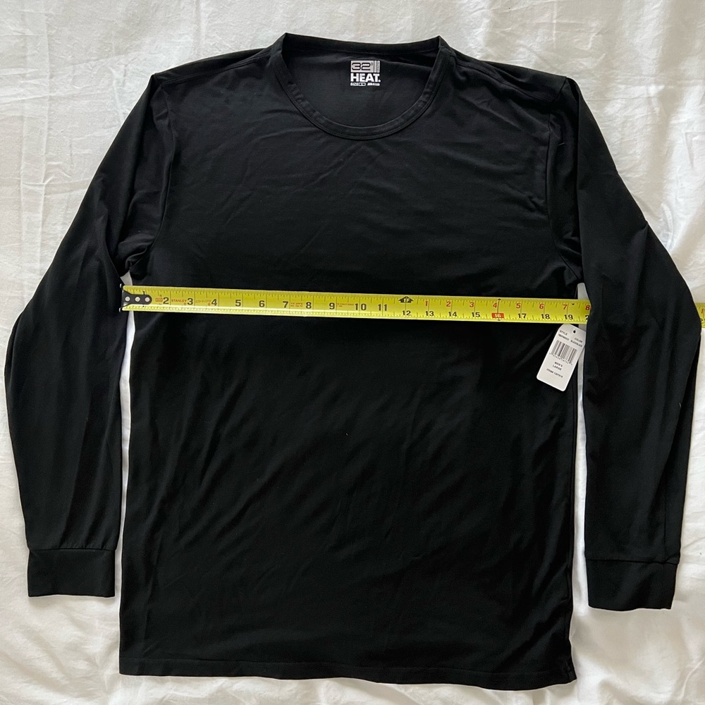 32 Degrees Heat Large Black LS Thermal NWT